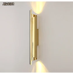 Nordic designer stainless steel gold art wall lamp Post modern bedside bedroom wall lamp Restaurant aisle lamp