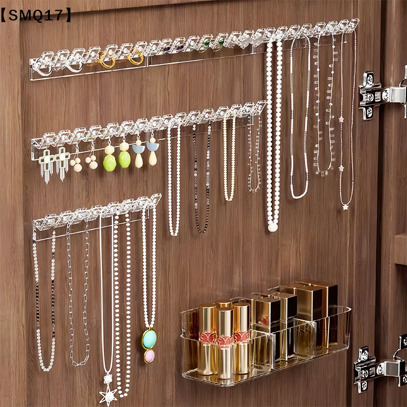 3/6Pcs Self-Adhesive Necklace Organizer, Space-Saving Multi-Functional Jewelry Organizer, Necklace Holder Wall MountedSMQ