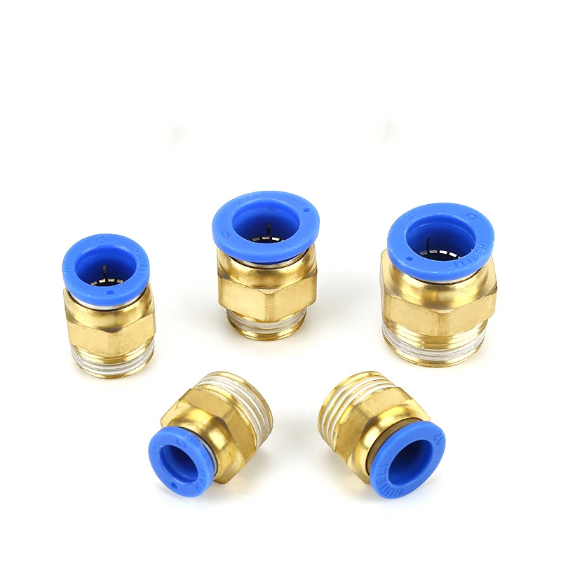 M5 M6 M8 M10 M12 M14 M16 M20 Metric Male Thread Straight Air Pneumatic Pipe Fitting Push In Quick Connector Tube OD 8mm