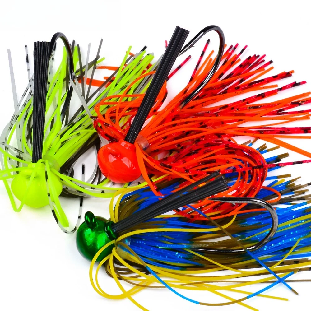

1-Pack Anti-Snag “Beard” Rubber Jig Heads 7g 10g 14g 21g Weed-Resistant Jig Heads for Freshwater and Saltwater Bass Lures