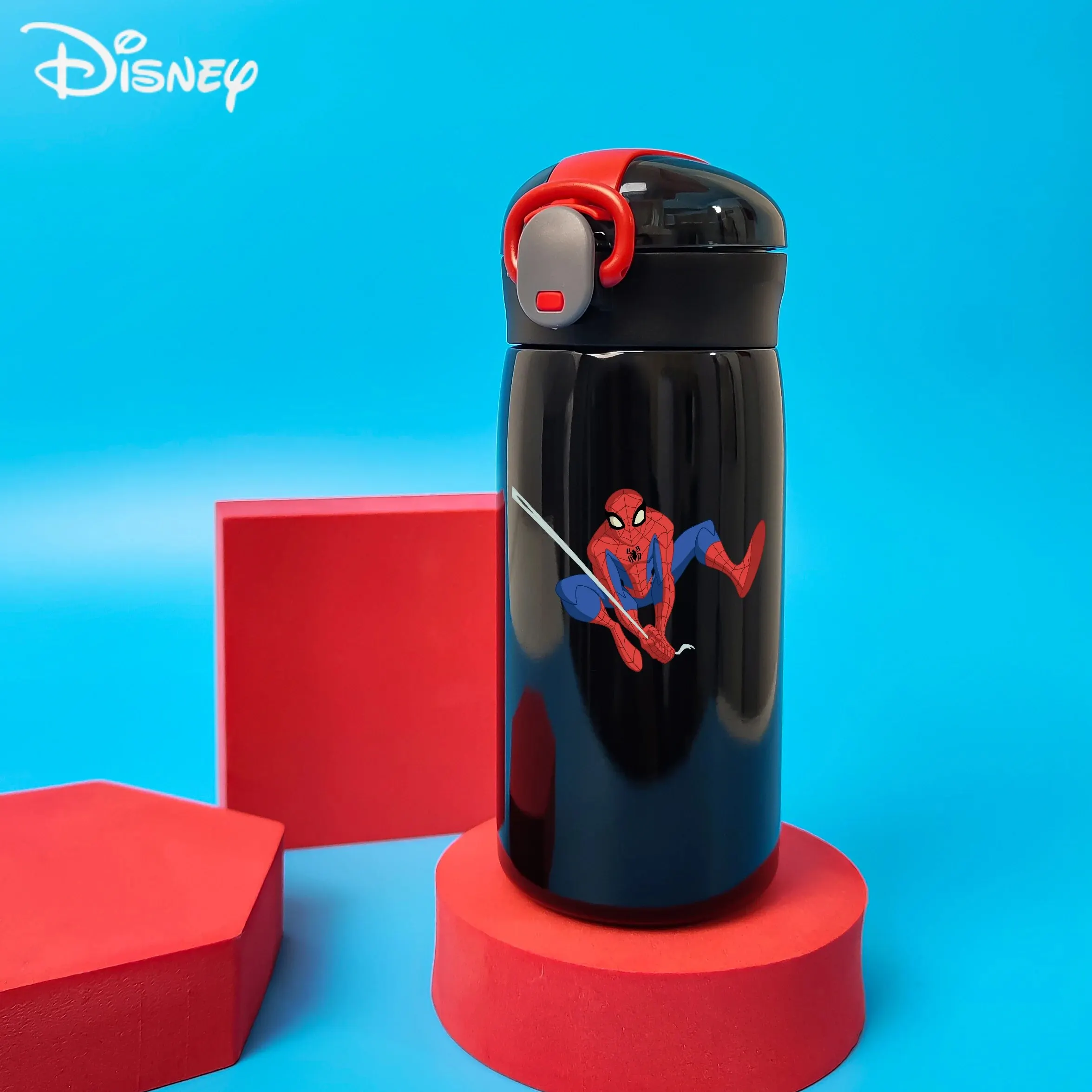 Marvel Children's Spider-Man Series 320ml Stainless Steel Straw Insulated Cup Learning Drinking Cup