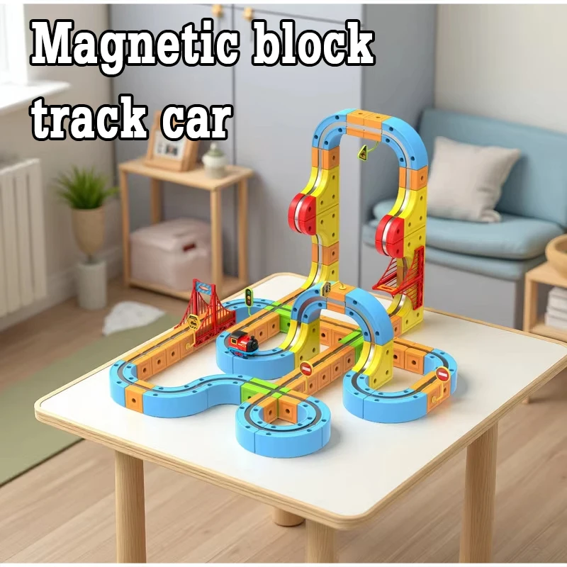 Electric Magnetic Levitation Train Track Cube 3D DIY Magnetic Assembly Train Children'S Educational Birthday Gifts