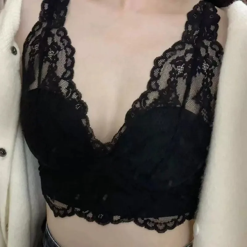 Camisole élégante en dentelle française, soutien-gorge sans armatures, débardeur de maintien, sous-vêtements, vêtements de nuit pour femmes, accessoires de lingerie quotidiens