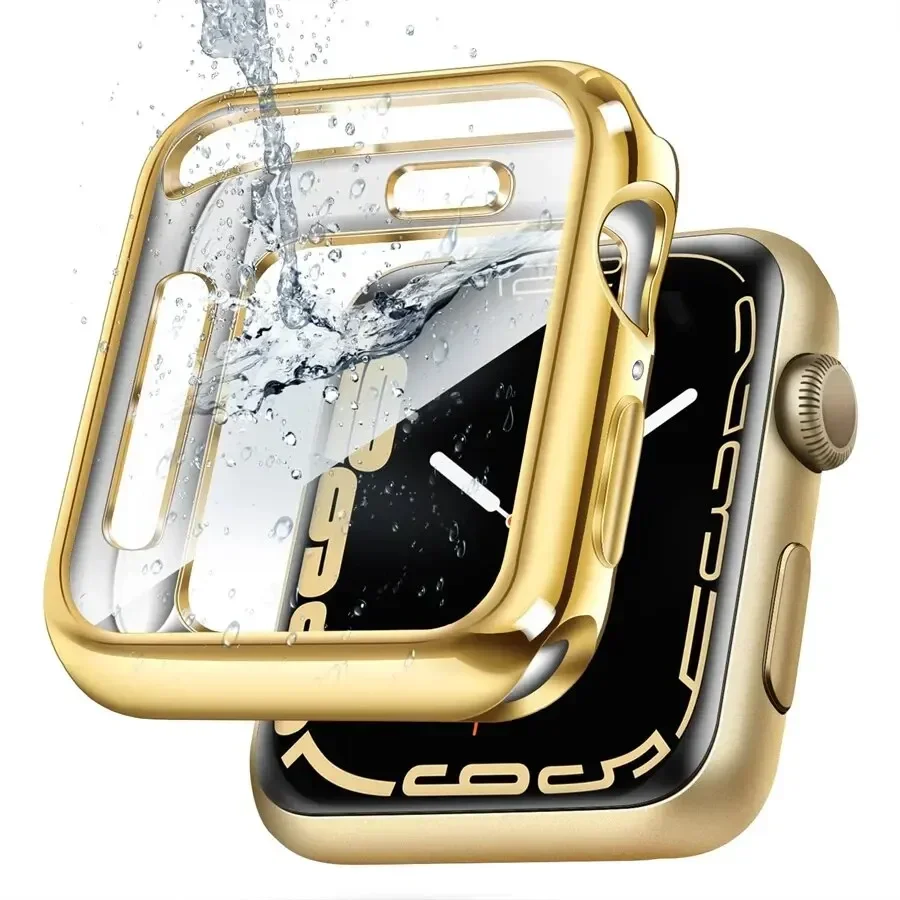 Apple Watch シリーズ9 8 7 6 5 4 3 SE 41mm 45mm 42-44mm-40mm用TPUカバー、スクリーンプロテクター、Apple Watchバンド用アクセサリー