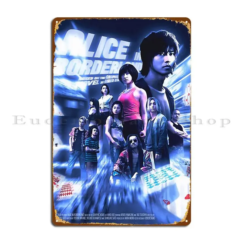 Alice In Borderland Premium Metal Sign Wall Mural personalized Home Design Cinema Tin Sign Poster