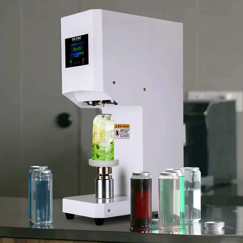 

Automatic Tin Can Sealer Machine Bubble Tea Machine Pneumatic Filling & Capping Sealing for Plastic Packaging & Glass