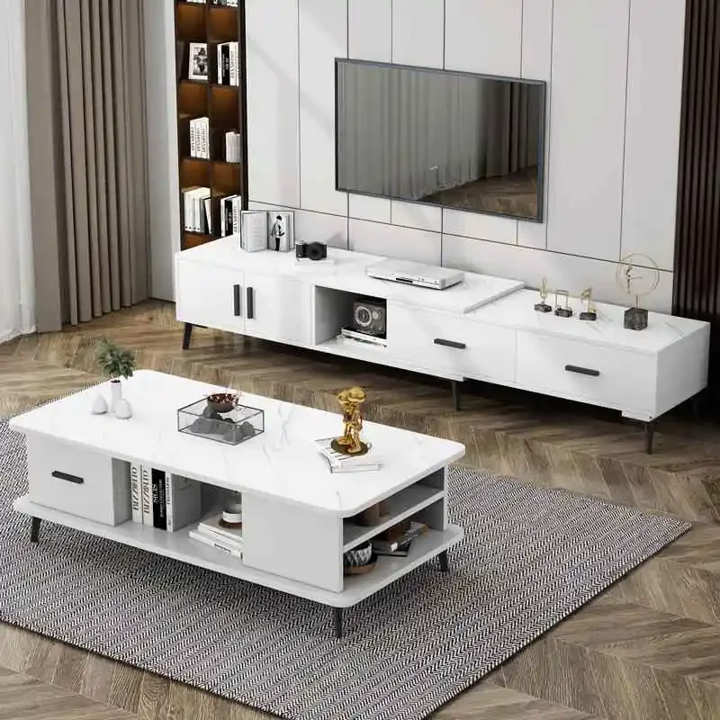 TV cabinet modern simple light luxury small apartment combination living room High Quality