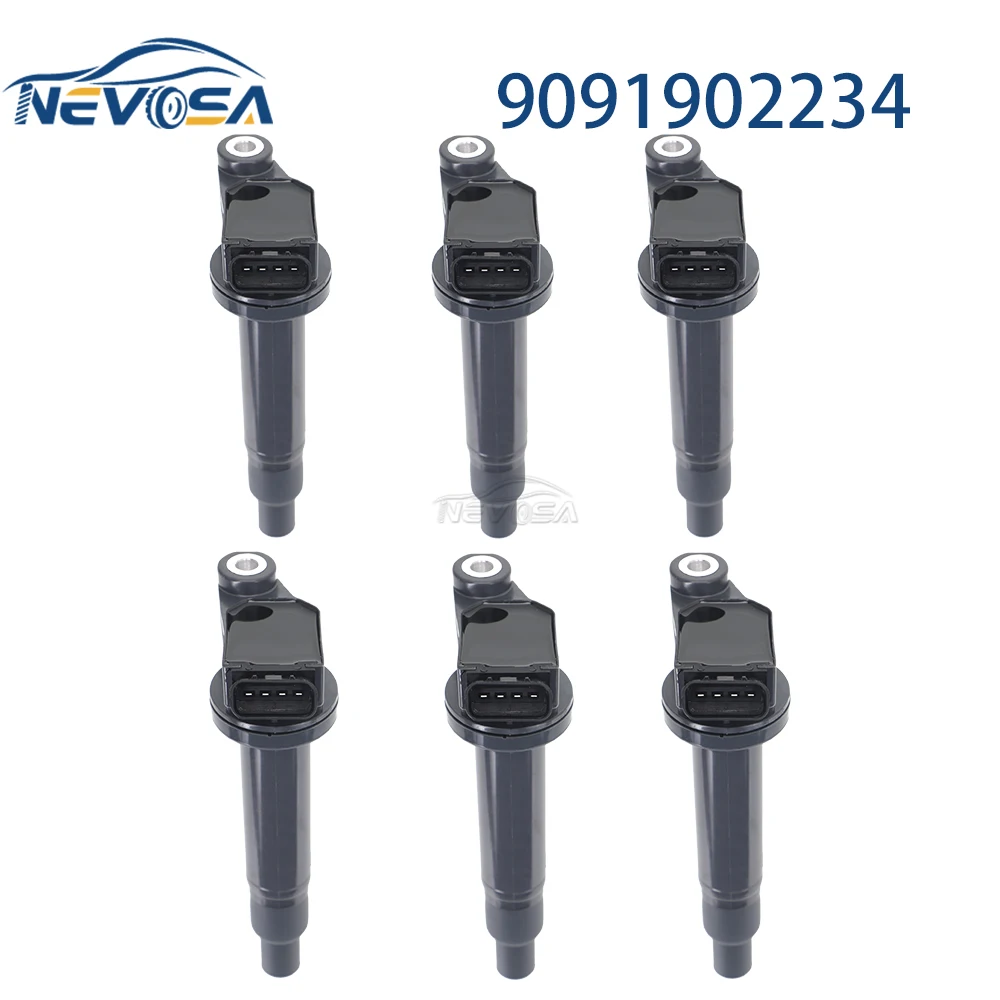 NEVOSA 6PCS Ignition Coil 90919-02234 For 1998-2006 Toyota Camry Avalon Sienna Lexus ES300 RX300 UF267 90080-19016 9091902234