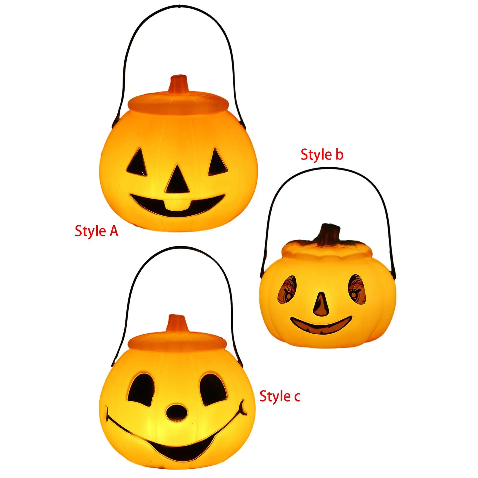 Halloween LED Pumpkin Lights Halloween Candy Buckets Halloween Lights for