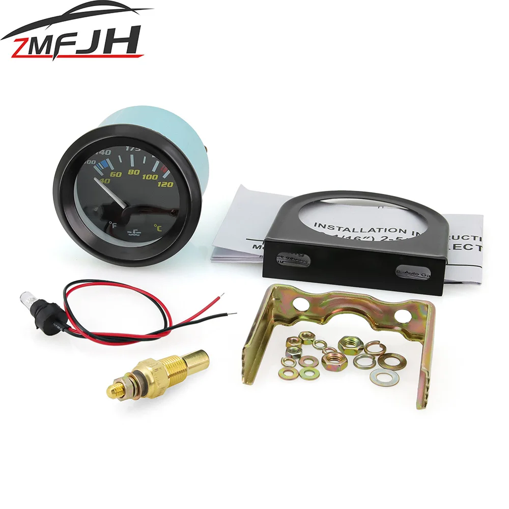 12V Car Gauge 52mm Water Temp Oil Temp Oil Pressure Gauge Fuel Level Meter Voltmeter With Black Shell For 12V Gasoline Car