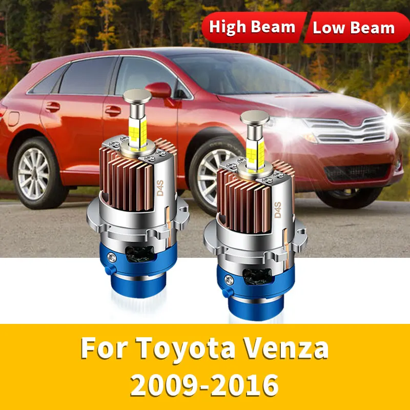 2Pcs Canbus 360 LED Headlights HID Bulbs Xenon Replacement Turbo Super Bright High Low Beam For Toyota Venza 2009 2010 2011-2016