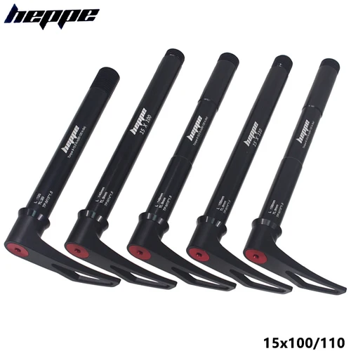 Imagen 1 del producto Brocheta de eje de horquilla delantera de eje pasante de bicicleta HEPPE 15x100 15x110 MTB bicicleta de carretera de liberación rápida M15xP1.5 piezas de bicicleta de paso de rosca