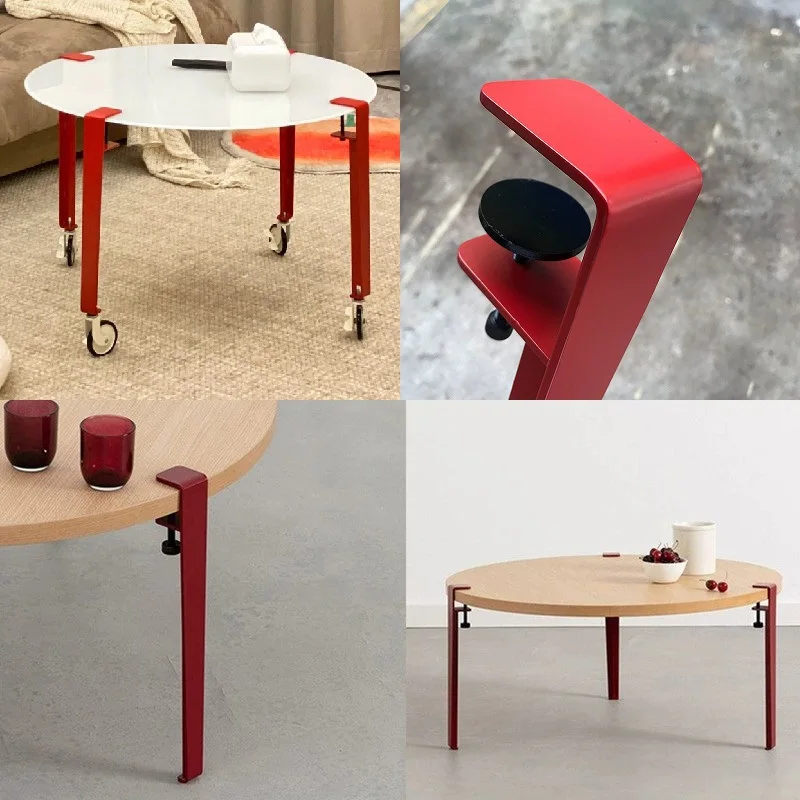 Dining table legs require no drilling, detachable table legs are simple support racks,  metal brackets with F clamps desk legs