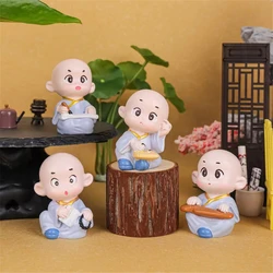 Lovely Little Monk Sculptures Crafts Miniature Model Cute Monks Buddha Statues Creative Doll Car Interior Decor Table Decoration