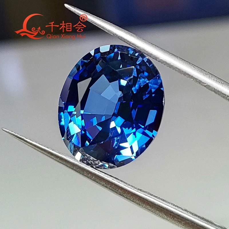 artificial Sapphire Thailand cut  Cornflower blue oval shape  lab created  clear  gem stone for jewelry making