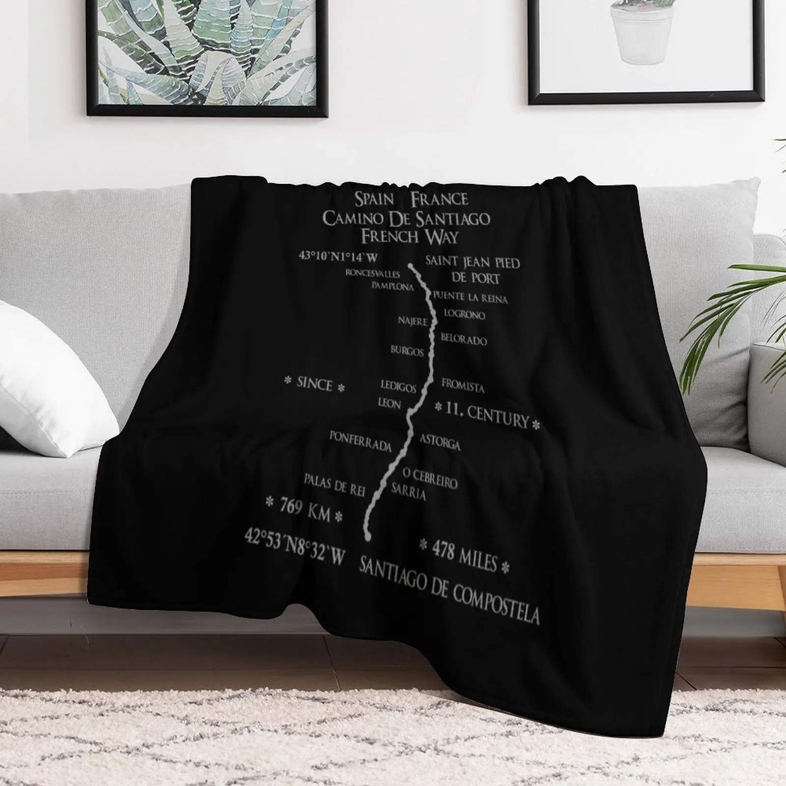 Jacobsweg Pilgrimage Route Spain / Camino frances Throw Blanket warm winter Blankets Sofas Of Decoration Stuffeds Blankets