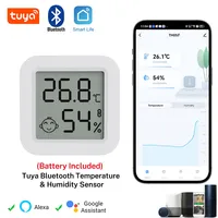 Tuya Smart Temperature Humidity Wireless Sensor Mini LCD Screen Bluetooth-Compatible APP Remote Control Smart Home for Alexa