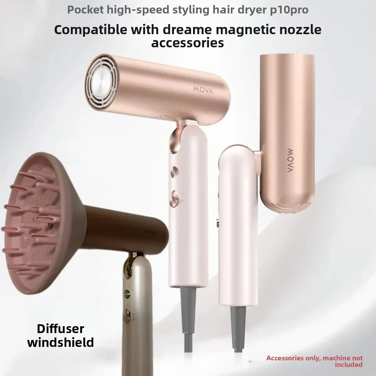 Nuevo accesorio compatible con el secador de pelo plegable DREAME P10, cubierta para secado de cabello rizado, boquilla de difusión con succión magnética para el secador de bolsillo P10Pro.