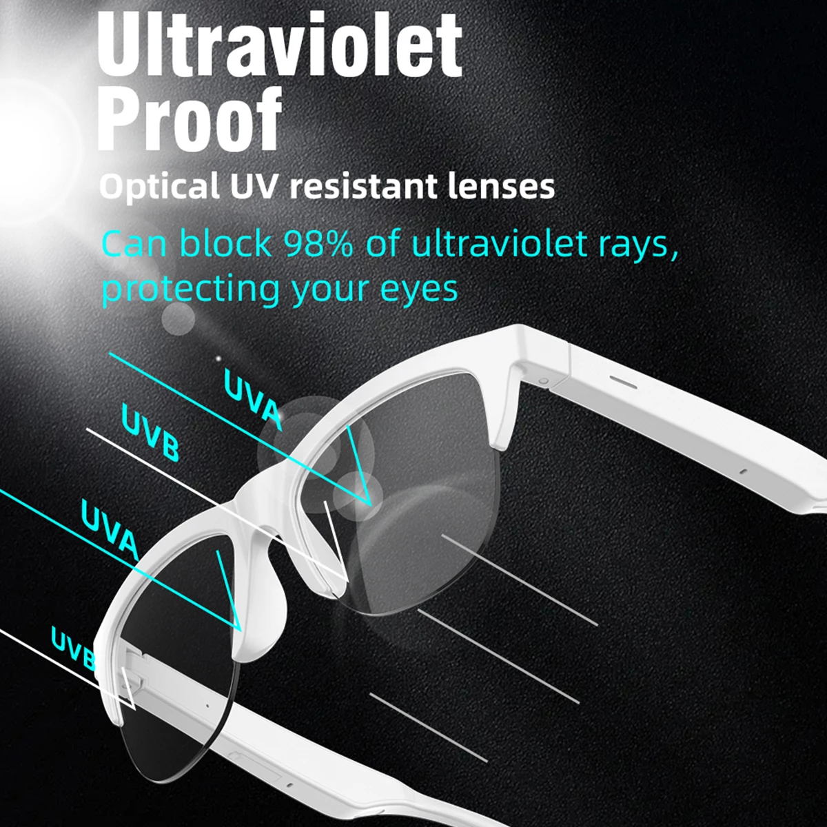2025 Trending Smart Glasses Wireless Bluetooth Call IP4 Waterproof Outdoor Sport Sunglasses Music Control High Sound Quality Men image 4