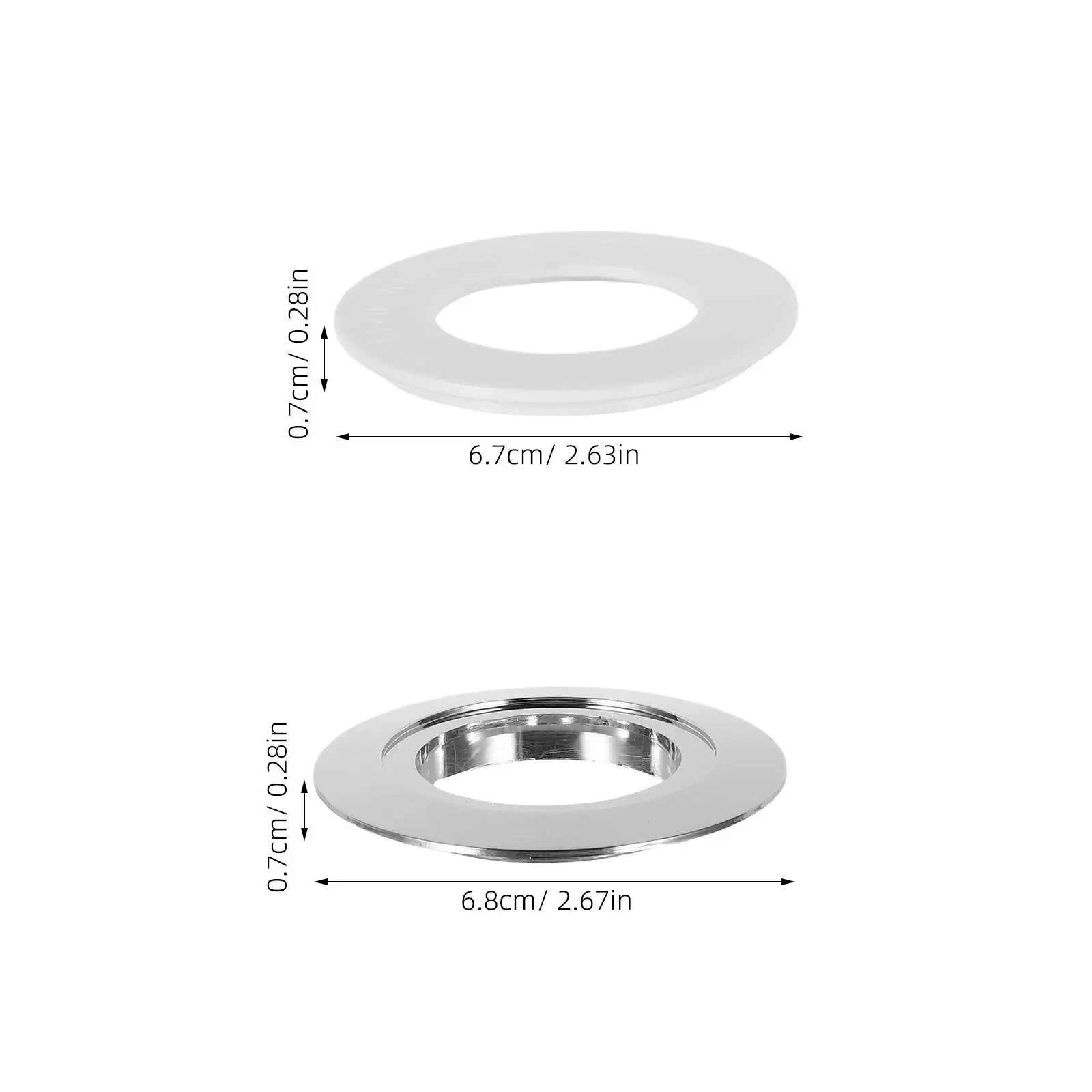 2Sets Dual Flush Toilet Button Converter Sleeve Easy Install Flush Auxiliary Replacement Converter Plate 38Mm to 48Mm 58Mm