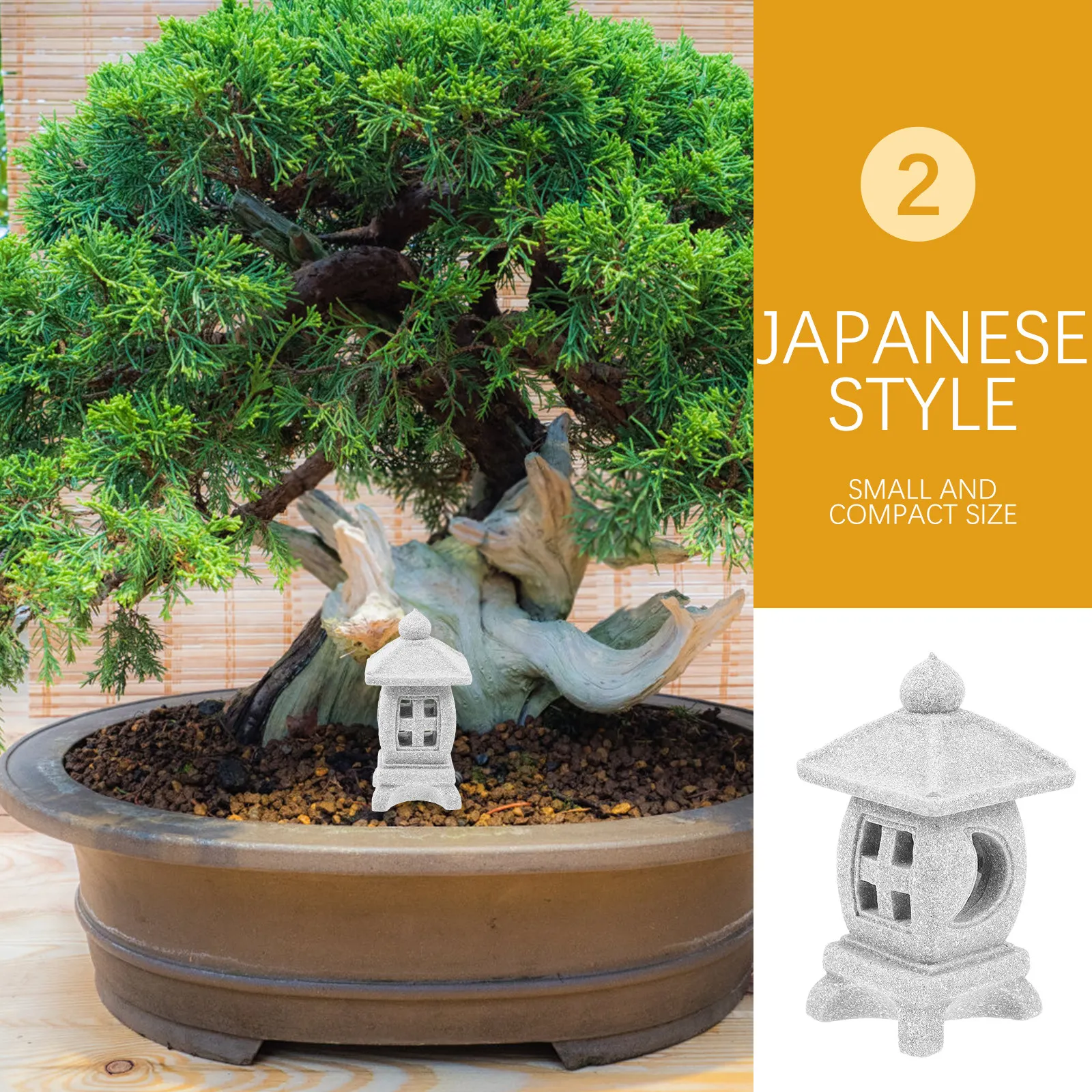 Mini Stone Pagoda Lantern Garden Statue Japanese Inspired Delicate Design for Outdoor Garden Indoor Fish Tank Balcony Decor