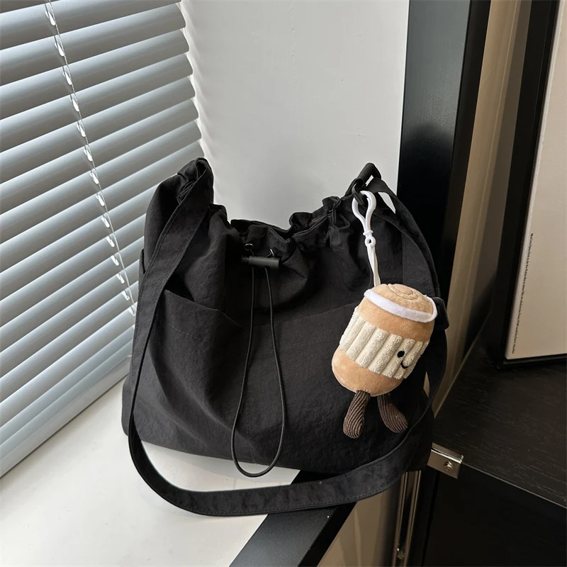 Large Capacity Canvas Tote Bag Women's 2024 New Fashion Casual Versatile Single Shoulder Slant Cross Bag Office Commuter Bag