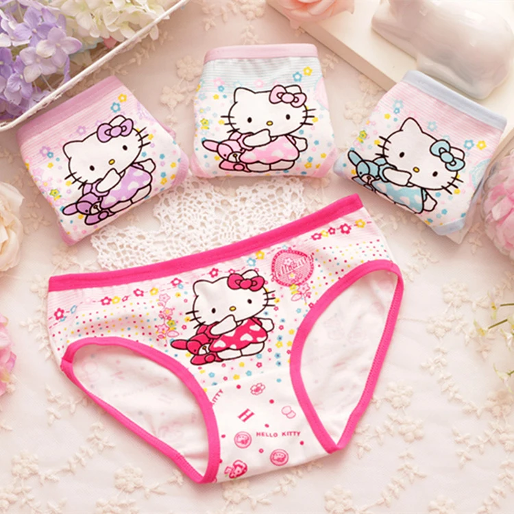 4pcs Barbie Underwear for Kids Cute Girl Hello Kitty Underpants Briefs Sanrio Boxers Creativity Minnie Pattern Clothes Gift