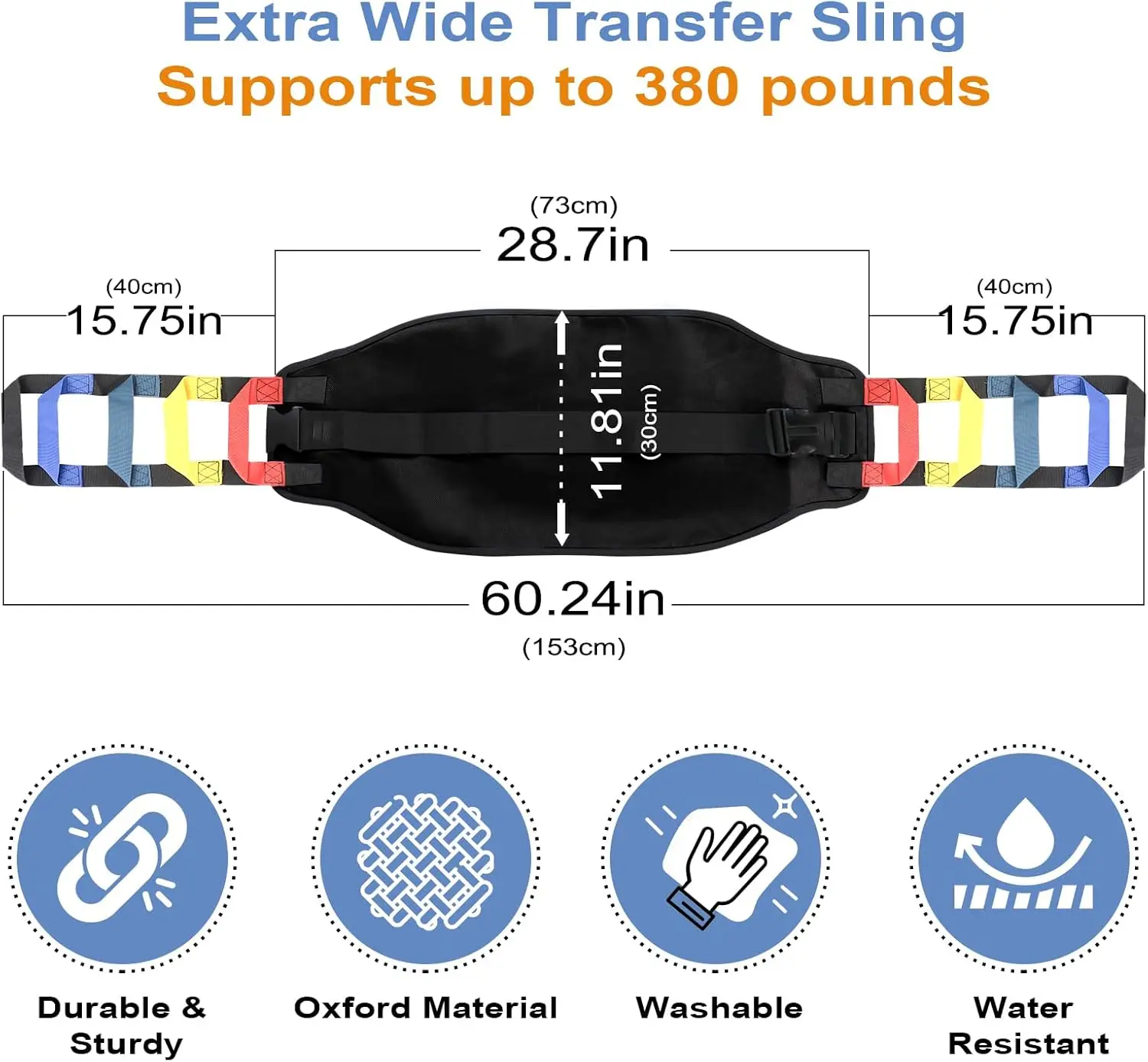 Leetye Mei Heavy Duty Patient Lift Mobile Gait Belt Transfer Sling Liner Elderly Injury Safety Mobility Bed Wheelchair