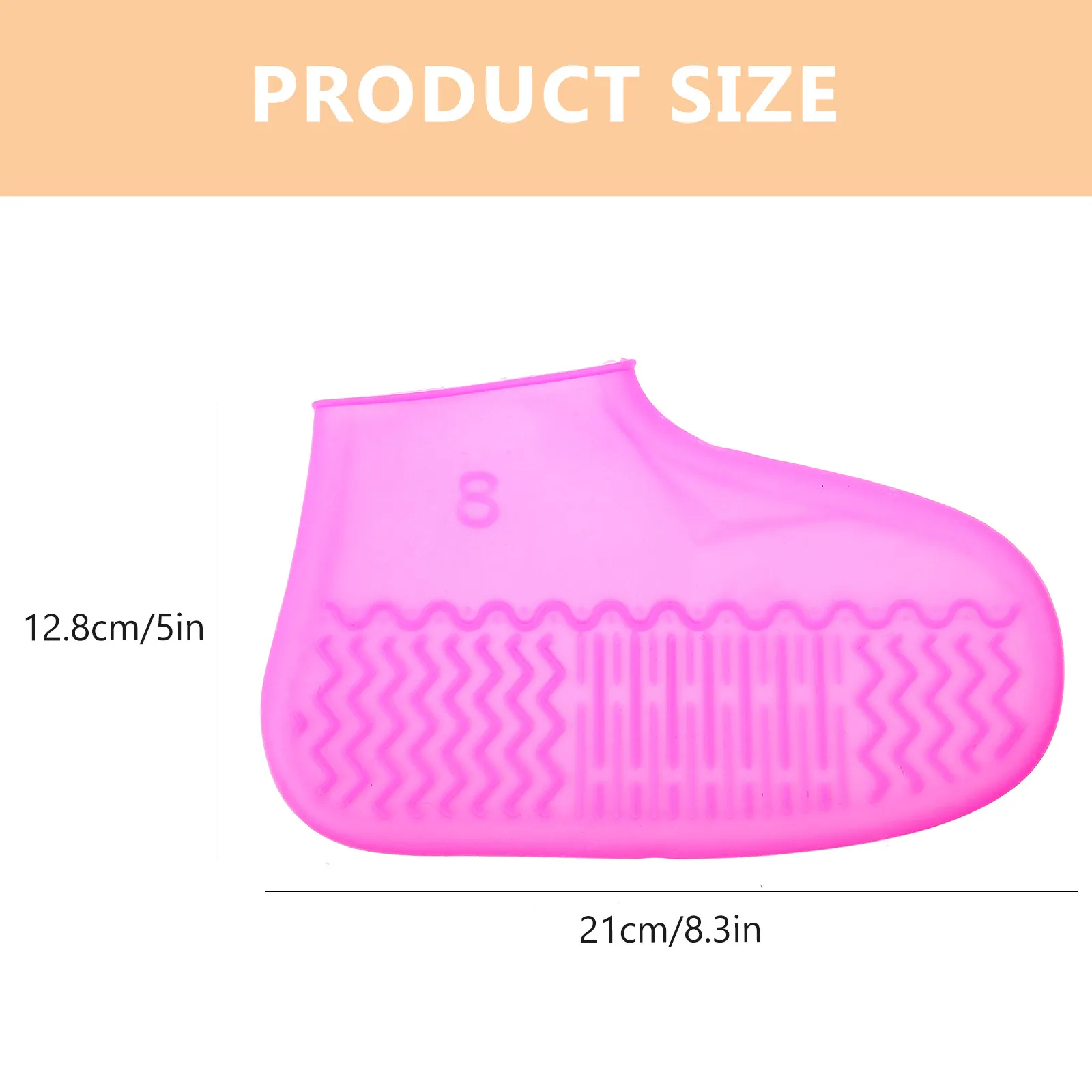 1Pcs Silicone Shoes Cover Waterproof Anti-Slip Protector for Food Servers Cooks Bartenders Rainy Day Use Pink Size S