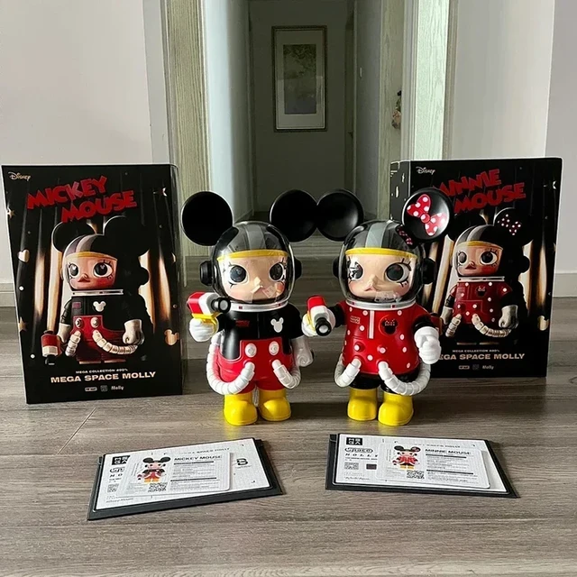 Disney Mega Space Molly 400 100% Mickey Minnie Action Figures Cute Model  Hanging Card Doll Collection Model Toy Adult Kid Gift - AliExpress