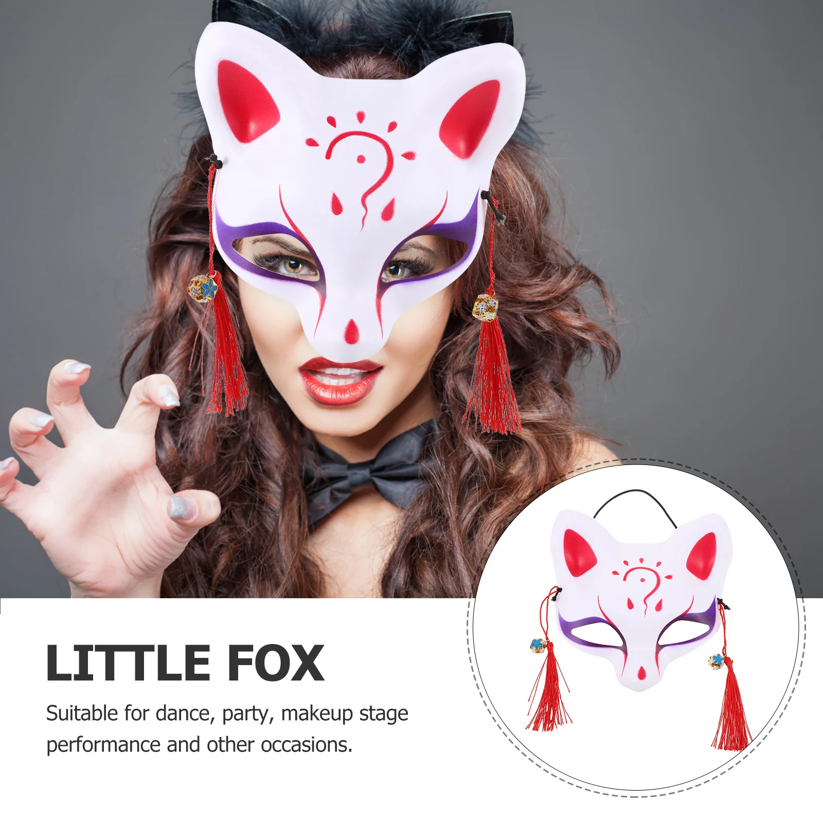 

1pc Premium Cat Face Mask Half Face Masquerade Mask Cosplay Party Costume For Adults Kids Gift Family 3 Random Bells Color
