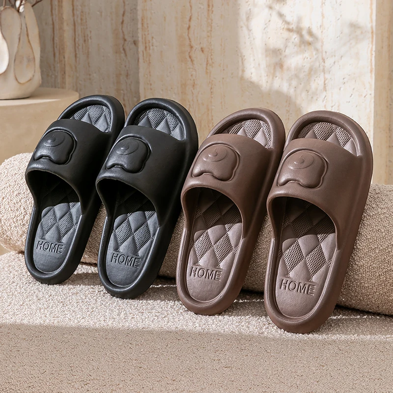 

Женские легкие домашние тапочки, летние шлепанцы на толстой платформе, мужские нескользящие комнатные тапочки с мультяшным рисунком