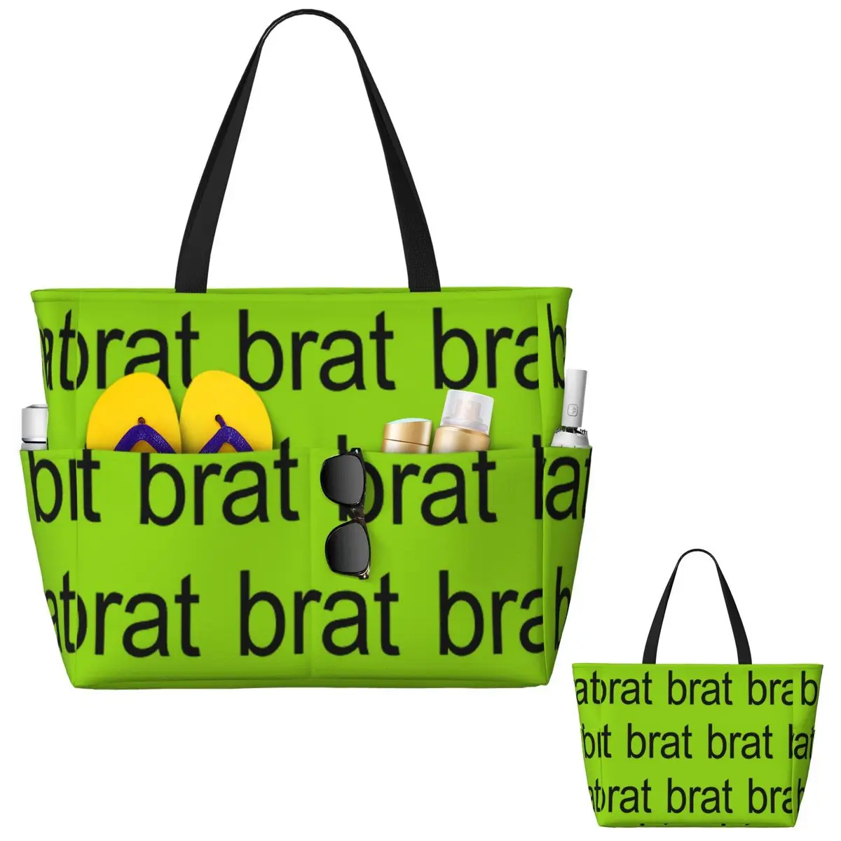 

Brat Charli Xcx Пляжная большая сумка Спортивная сумка для занятий йогой в тренажерном зале Большая большая сумка Женская дорожная сумка Сумка для фитнеса