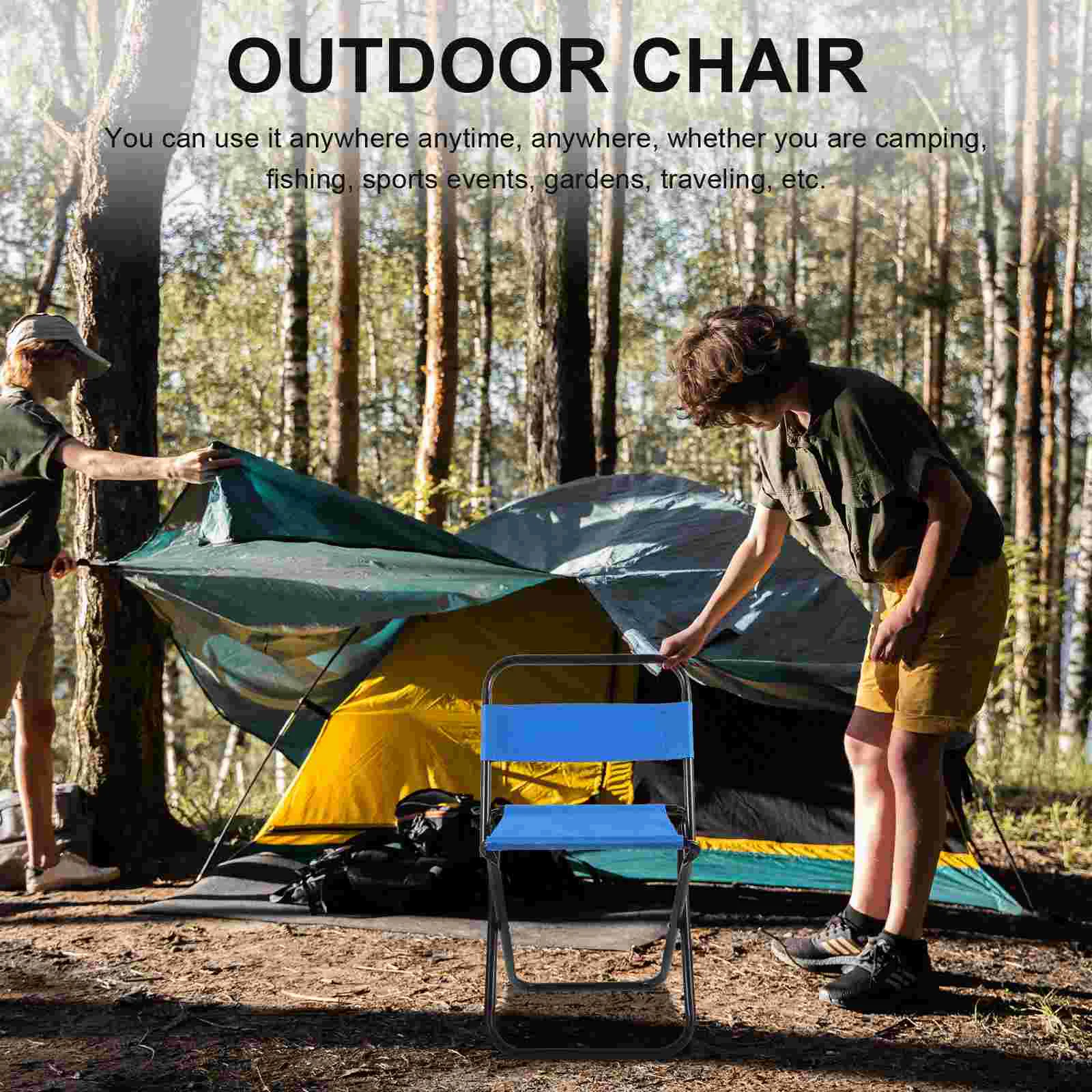 Outdoor Chair Folding Lightweight Portable Train Compact Lawn Chairs Blue Camping