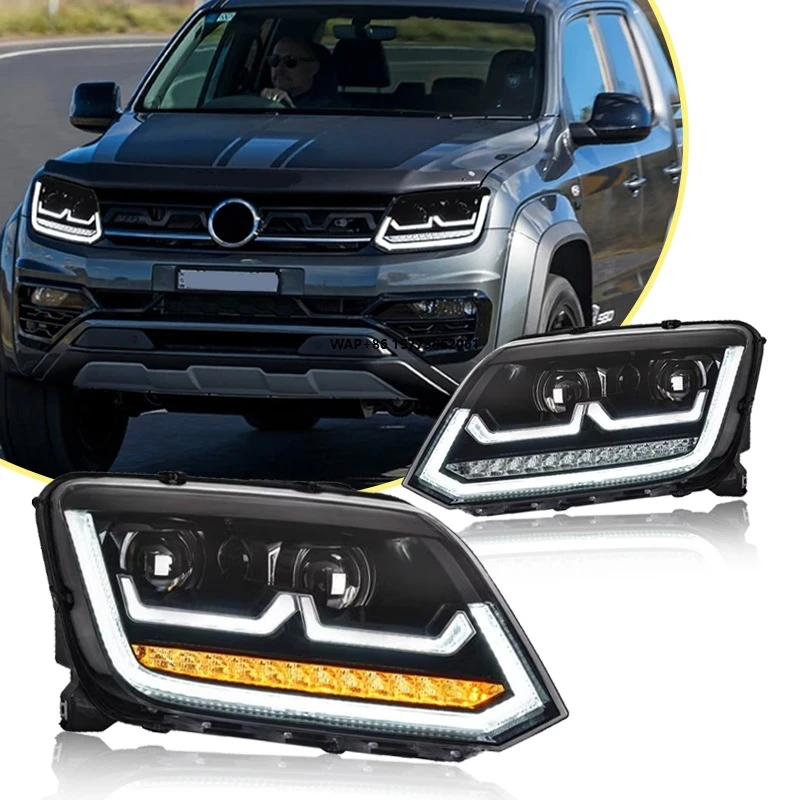 2 Pieces for Amarok Car Accessories Front Head Light  2009 2020 Halogen Headlights Upgrade LED Set Headlamp DRL
