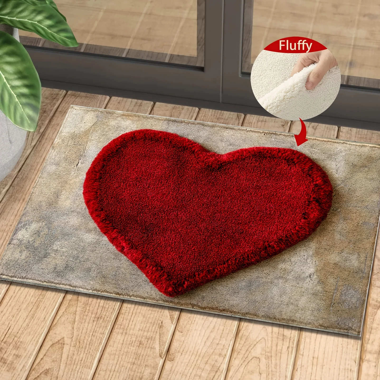 Tapis d'entrée VIKAMA pour la Saint-Valentin, motif simple en forme de cœur, doux et confortable, pour la décoration de la maison