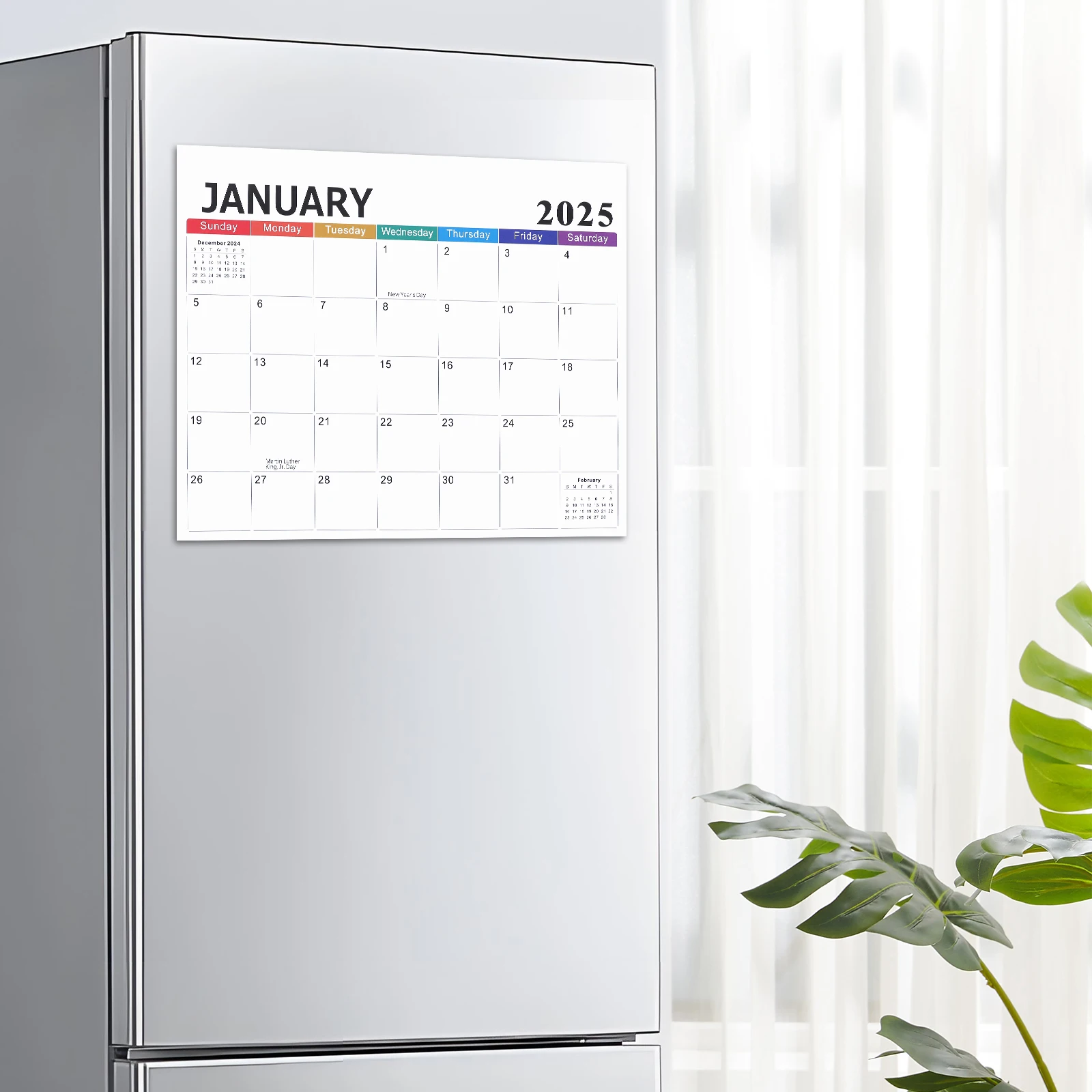 

Magnetic Fridge Calendar 2025-2026 Monthly Planner for Refrigerator Design Easy Read Layout Bold Fonts