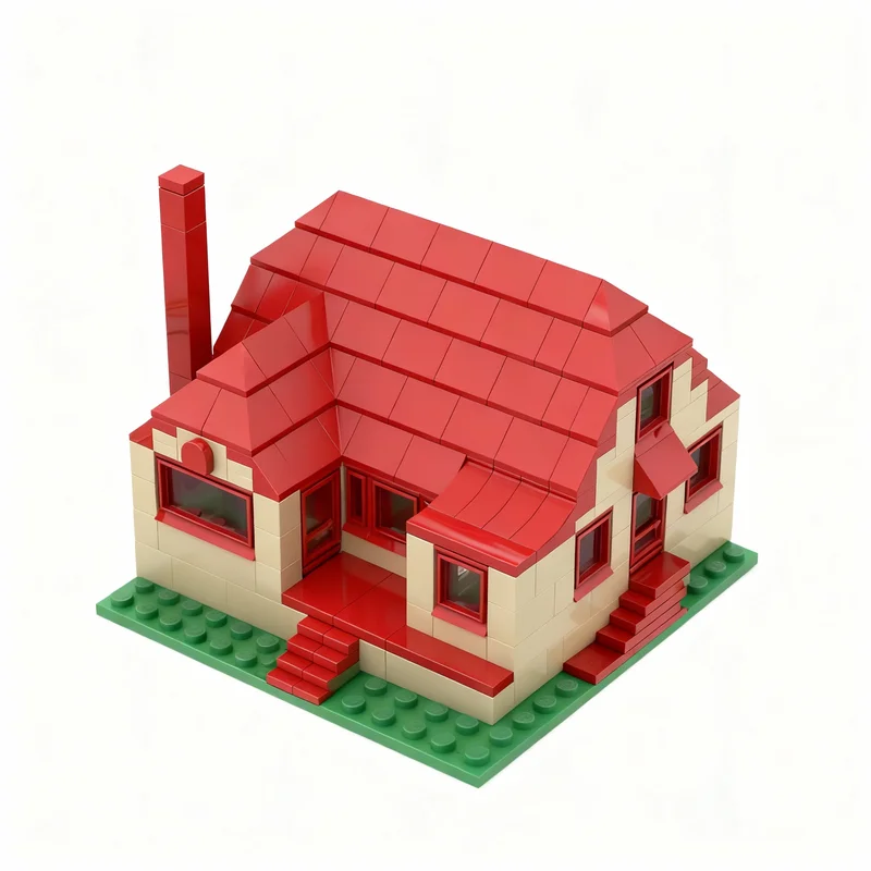 

435PCS MOC Street View Bamboo House Model Custom Building Blocks Architecture DIY Assembly Display Gift Collectible Building Set