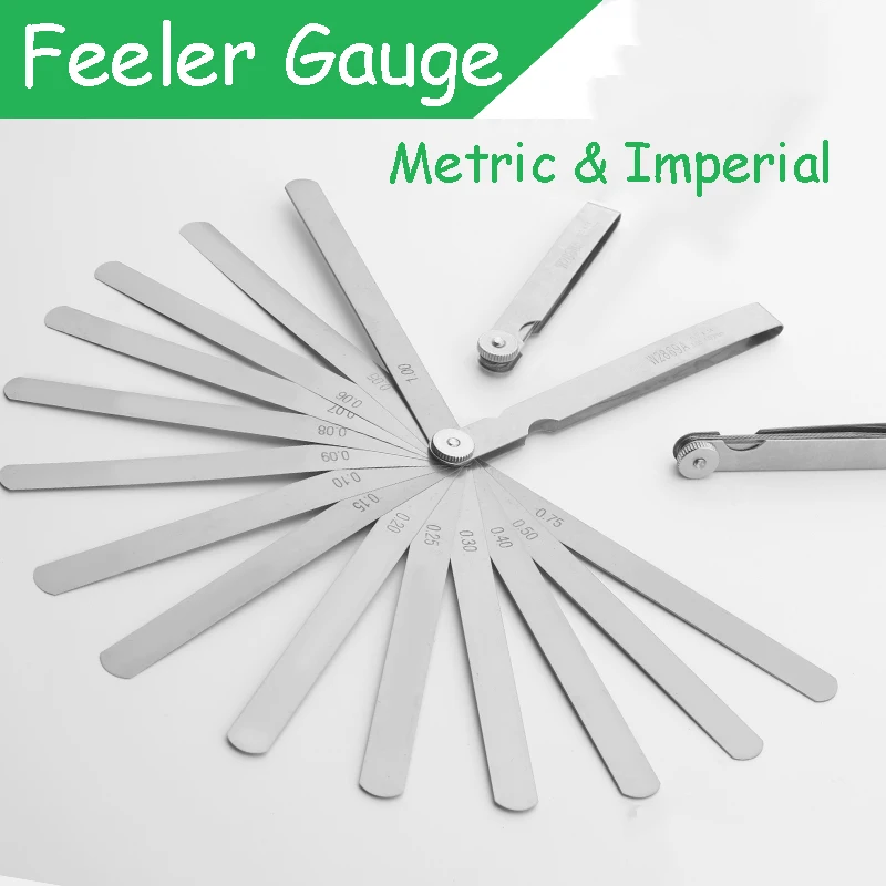 

14/17/32pcs Sheet Feeler Gauge Imperial MetricThickness Gauge Blade Gap Filler Tappet Valve Thickness Measurement Layout Tool