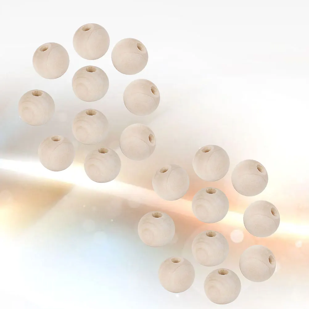

20 Pcs Bracelet Beads Wooden Jewelry for Making Cute Charms Scattered Necklace Yellow Round