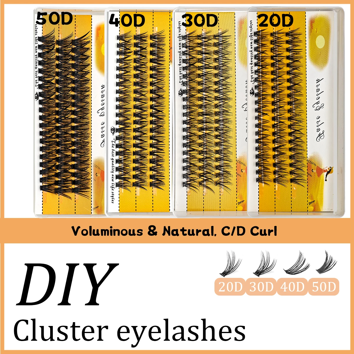 

60 Cluster Individual Lash Clusters C/D Natural Look Handmade Grafting Diy Long-lasting False Eyelashes,for Eyelash Extensions