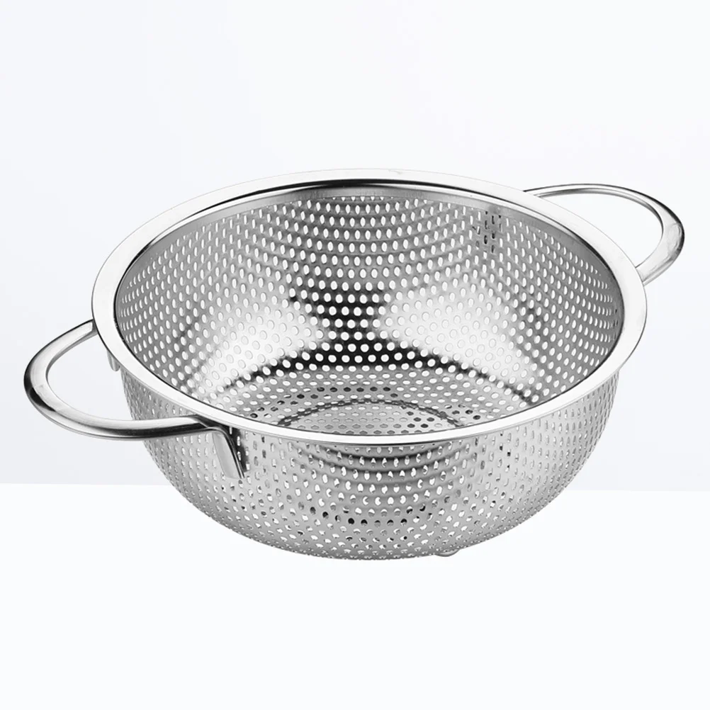 

Drain Bowl French Fries Steel Colander Mesh Stainless Basket Fruit Vegetable Rice Wash Salad