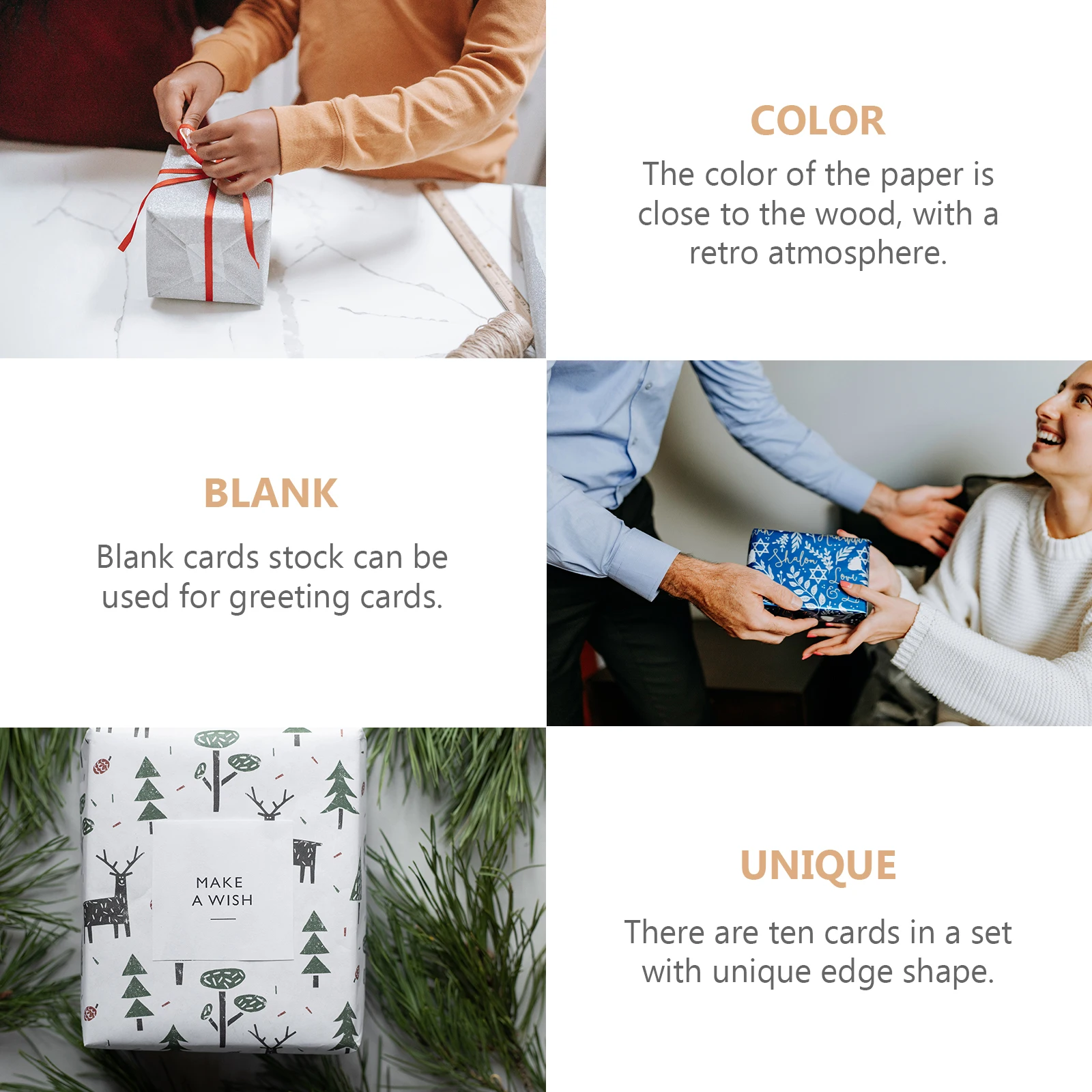 

10 Pcs Irregular Birthday Card Retro Decor Vintage Paper Blank Cards Brown Kraft Greeting