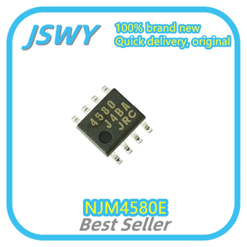 (10/100pcs) NJM4580E SOP-8 Silkscreen Operational Amplifier Bulk Stock Original Brand New 4580