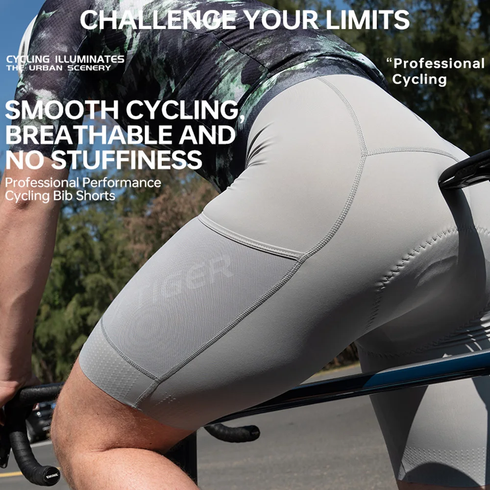 X-TIGER Men's Cycling Bib Short Pro 2026 Summer Chamois Bike Shorts 200-Density ELASTIC-INTERFACE Cushion Stable Riding Series