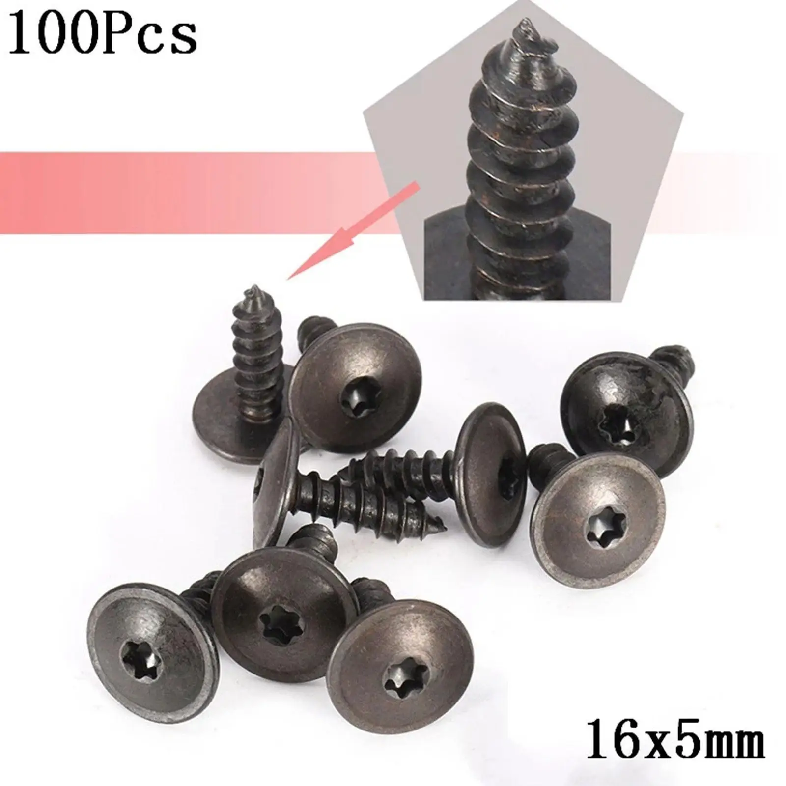 

30/50/100pcs Self-tapping Screws Universal For VW For Audi Fastener Clips Screw M5 Antirust Screw For Car Motorcycle Scooter ATV