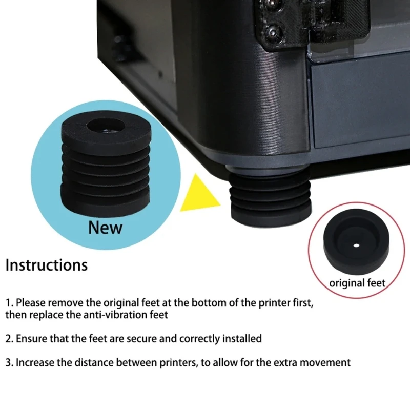 For X1/P1 3D Printer Shock Absorbing Silicone Feet Pad Noise Reduction Rubber Foot Antislip Rubber Shock Pad Replace