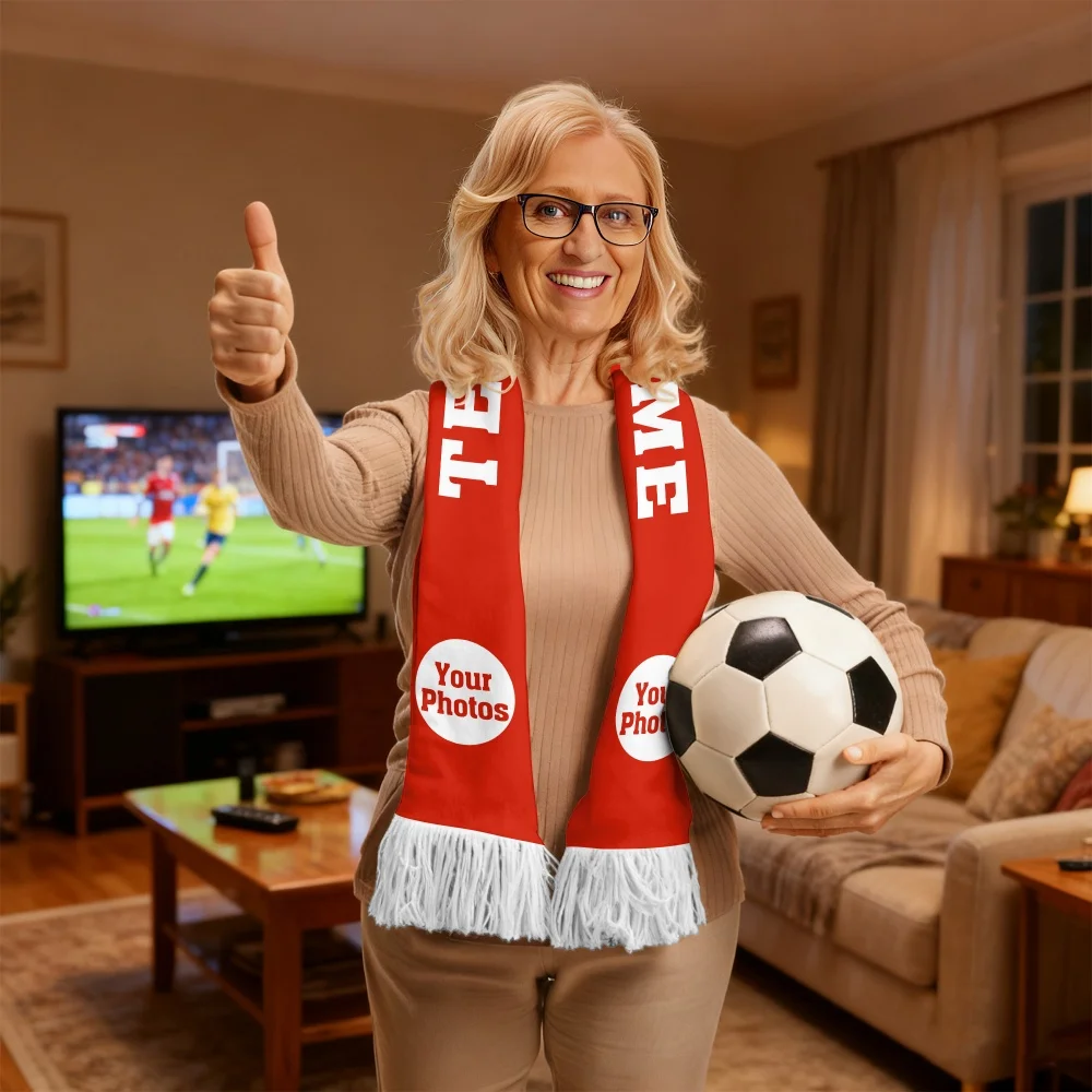 1pc Custom Team Fan Scarf - Personalized with Your Name/Text/Photo,Sports & Special Occasions,Stadium Game, Soccer Parties,Event - view 2