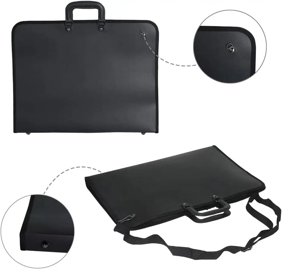 A3 Artist Portfolio Carrying Case - Storage Folder Bag for Artwork Sketches Drawings & Drafting Boards - Project Display Box