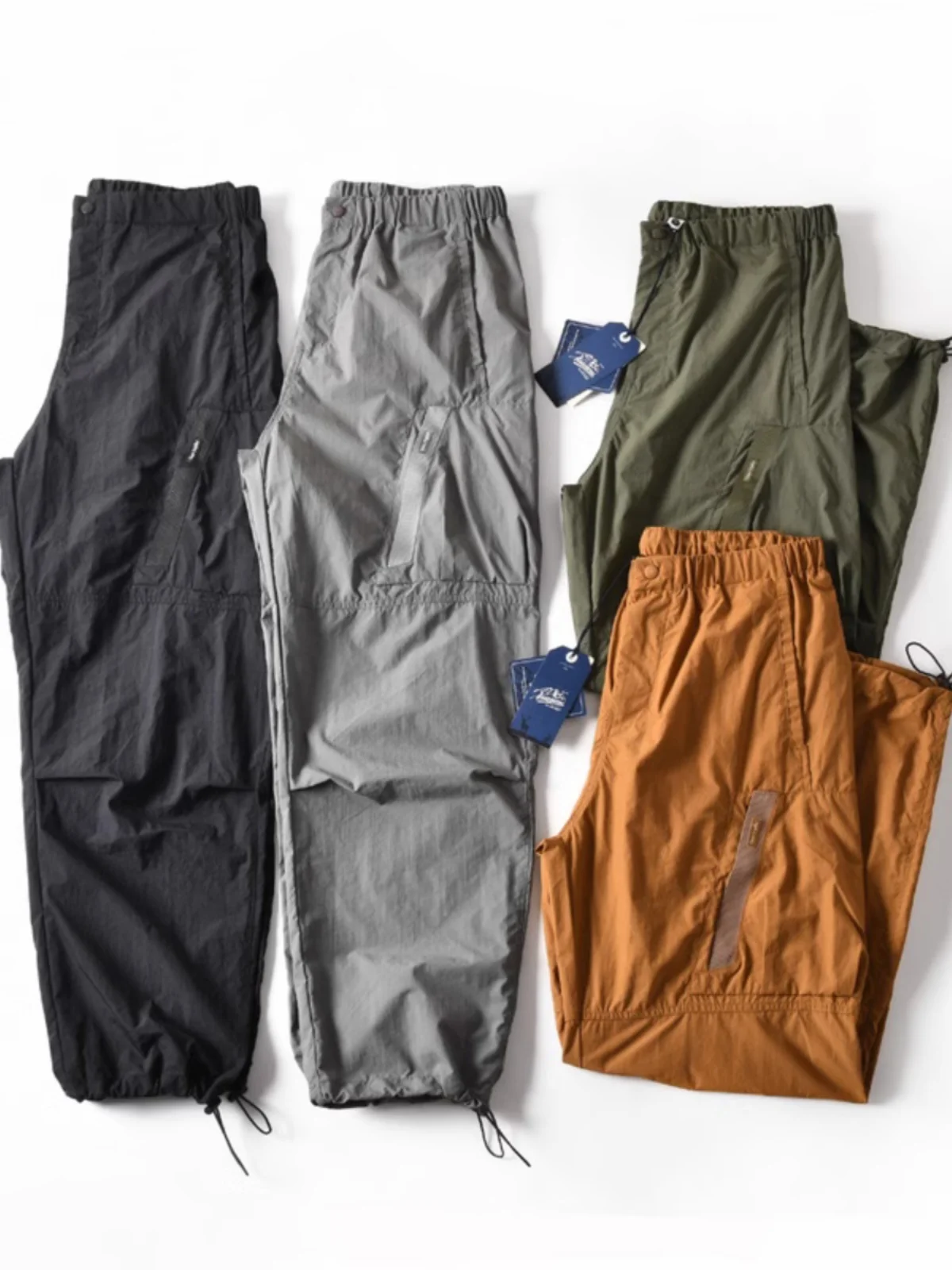 

New Summer Lightweight Qui Dry Breathable Loose Wide Leg Straight Cut Cargo Pants ex Casual Workwear Youth Faion